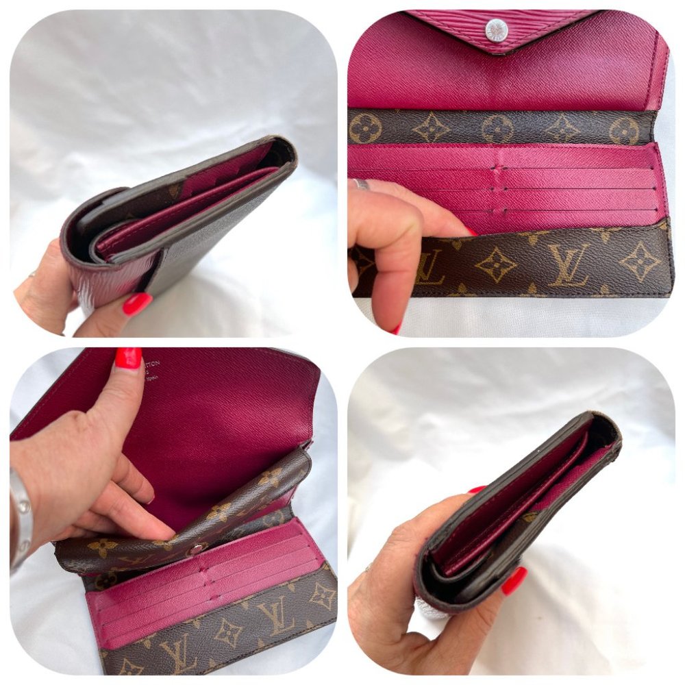 Auc LV Portefeuille Marie Lou Monogram Epi Leather Long Trifold Wallet on Chain - Picture 11 of 13